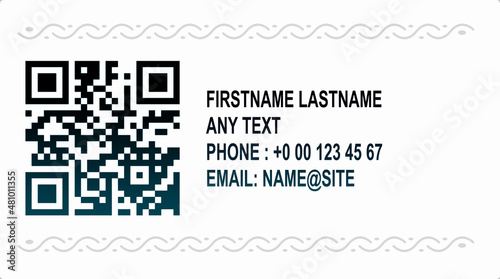 Business card template with qr code