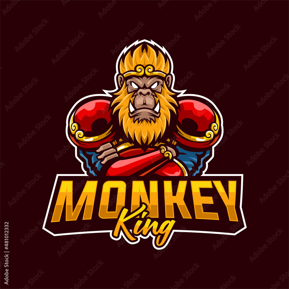 Monkey King Mascot Logo Illustration
