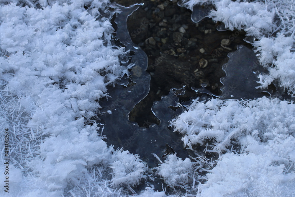 frozen river in winter frozen river in winter