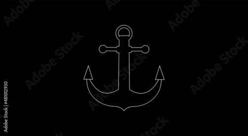 Ship anchor vector icon. Isolated anchor illustration