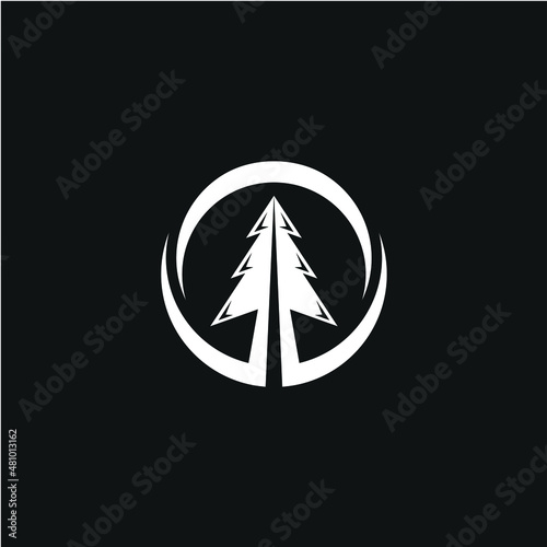 Fototapeta Naklejka Na Ścianę i Meble -  Evergreen Pine Fir Tree Graphic Vector Design Logo
