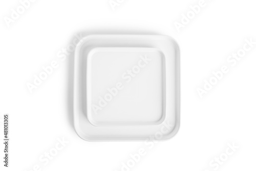 White plates isolated on a white background. © jul_photolover