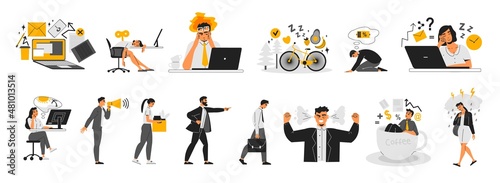 Professional Burnout Syndrome Flat Set