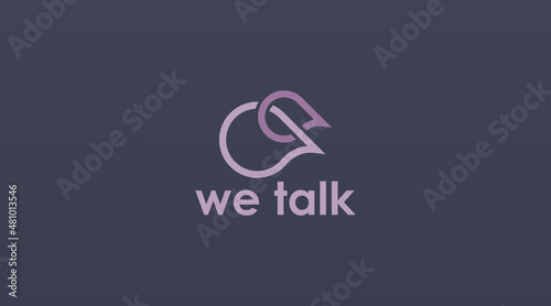 Simple and Modern Logo Design Concept of Chat and Talk Logo Vector