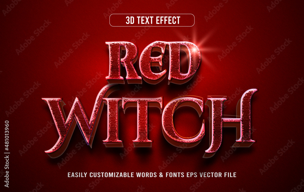 Red witch editable text style effect