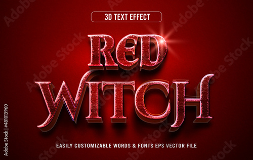 Red witch editable text style effect