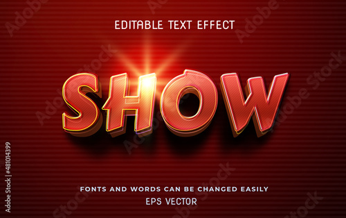 Show 3d editable text effect