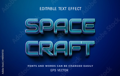Futuristic space craft 3d editable text effect