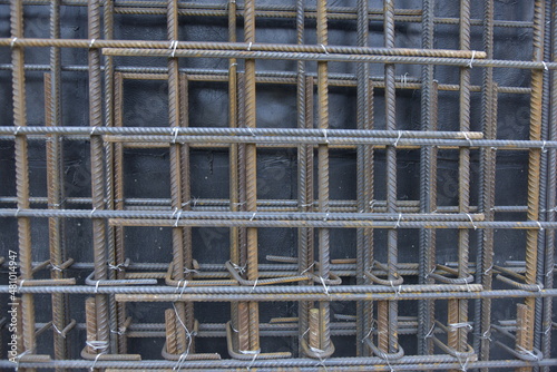 Iron bars in a large construction site