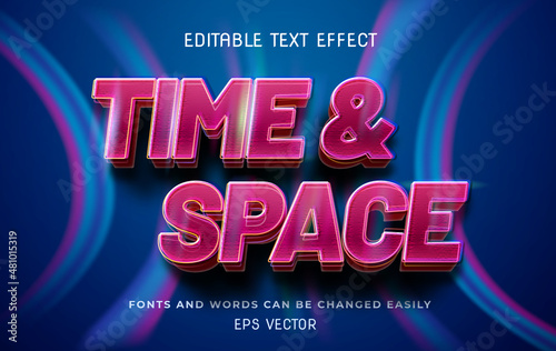 Time and space 3d editable text effect