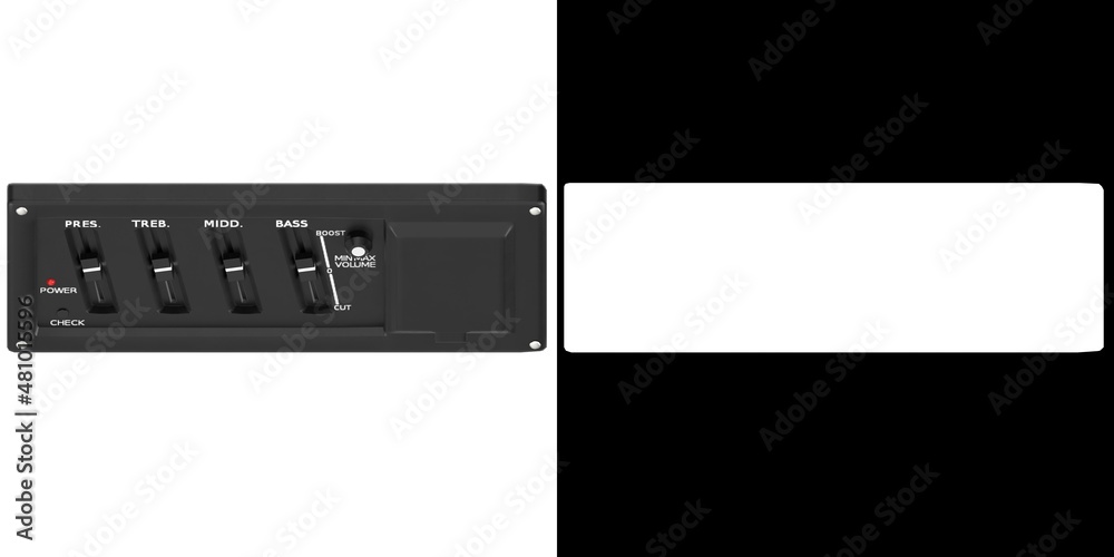 Fototapeta premium 3D rendering illustration of a guitar equalizer control panel