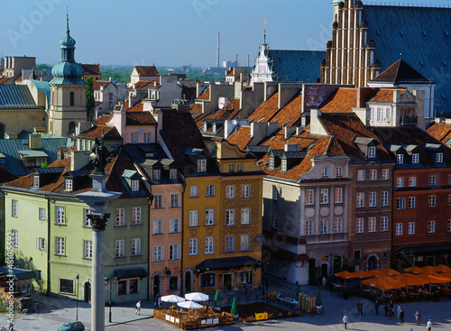 Warsaw Poland - June 2010: Old Town, tenements on the Castle Square photo