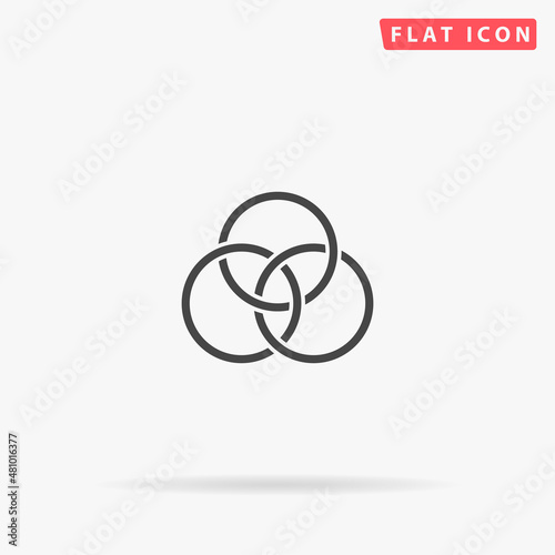 Borromean Rings flat vector icon