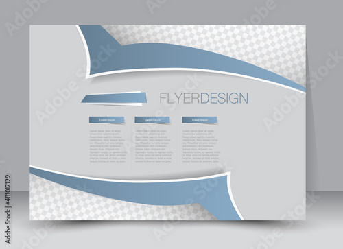 Flyer, brochure, magazine cover template design landscape orientation for education, presentation, website. Grey color. Editable vector illustration.