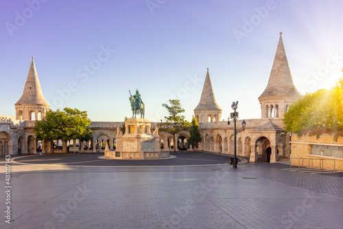 Statue of St. Stephen in Fisherman's Bastion, Budapest, Hungary