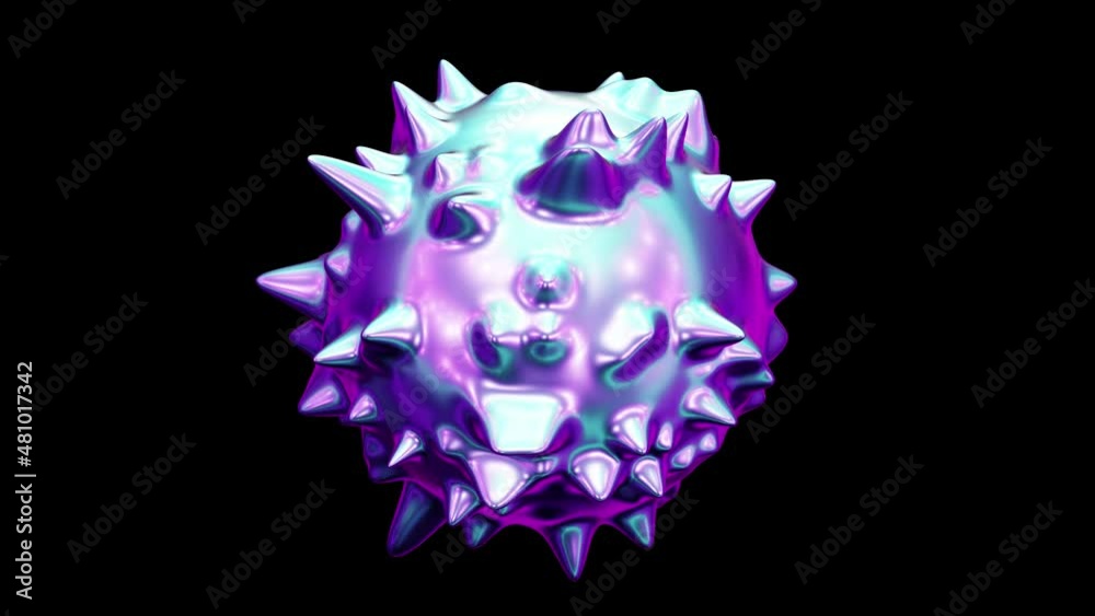 Realistic looping 3D animation of the abstract morphing liquid metal spiky form rendered in UHD with alpha matte Realistic looping 3D animation of the abstract morphing liquid metal spiky form rendered in UHD with alpha matte
