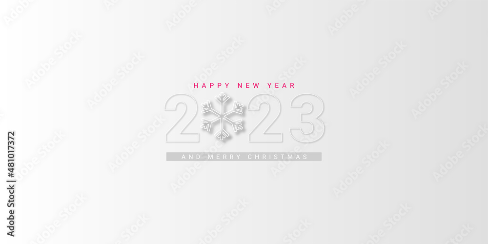 Happy New Year And Merry Christmas With Snow Effect Vector design