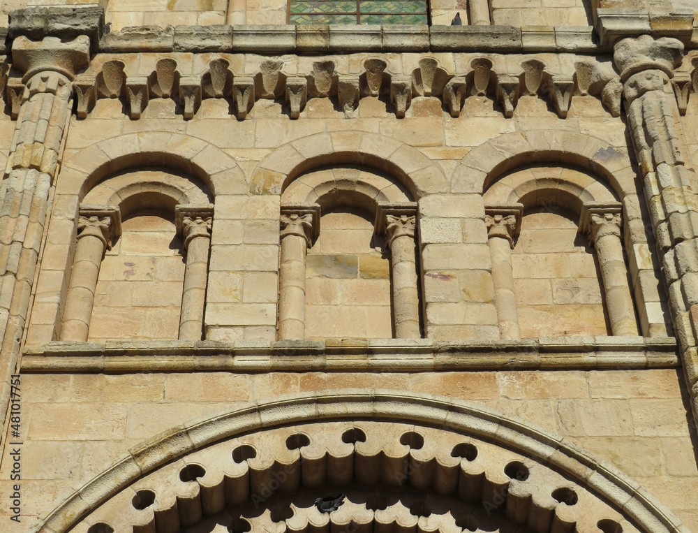Romanesque Cathedral of Zamora. (12-13 century). Spain.
View of decoration of the Door of the Bishop.