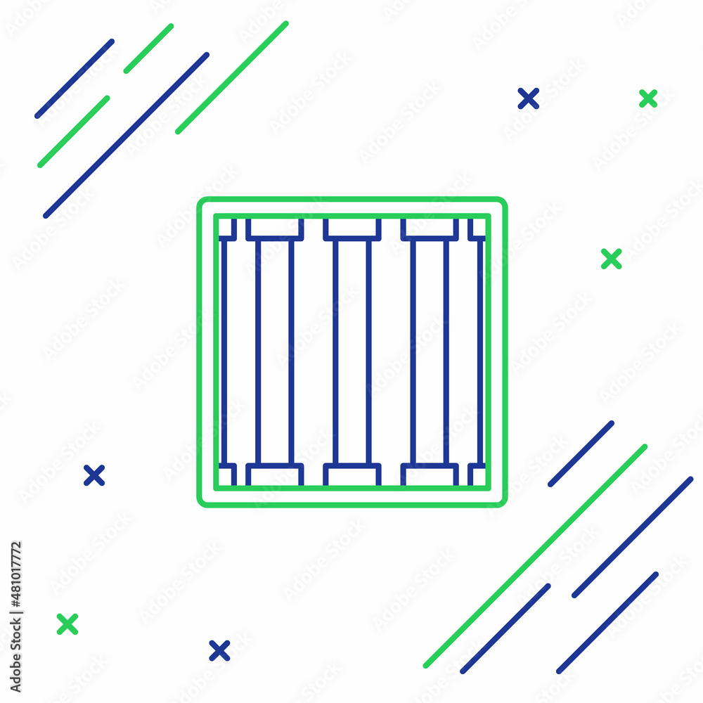 Line Prison window icon isolated on white background. Colorful outline concept. Vector Line Prison window icon isolated on white background. Colorful outline concept. Vector