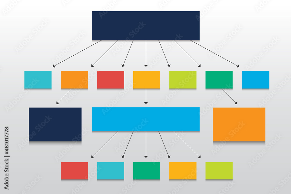 Fowchart. Colored shadows scheme.