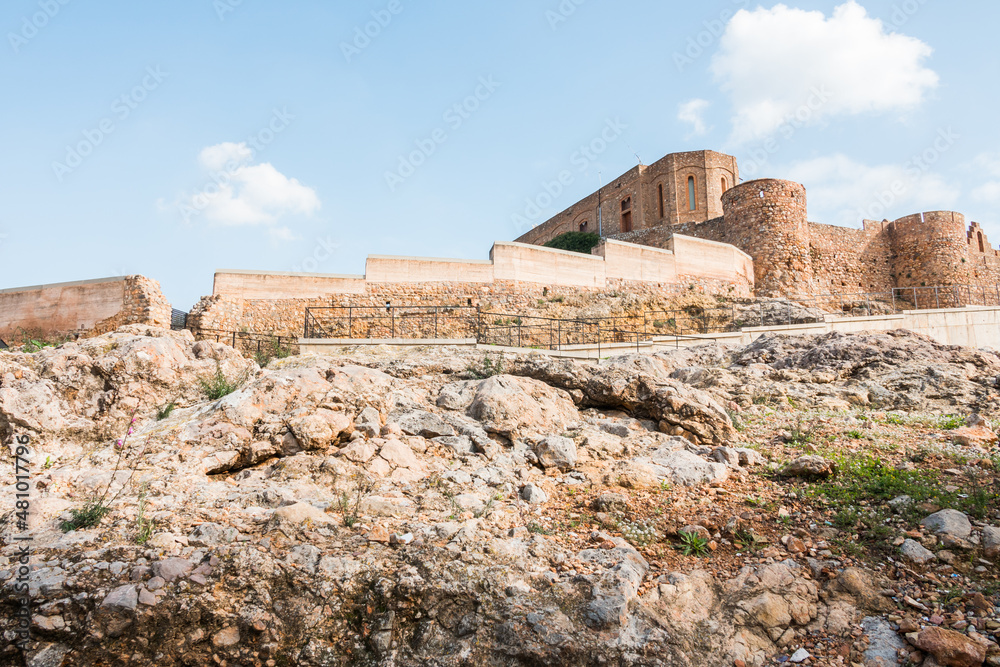 Onda, Castellon province, Spain. Onda medieval castle on top of a hill. Bien de Interés Cultural