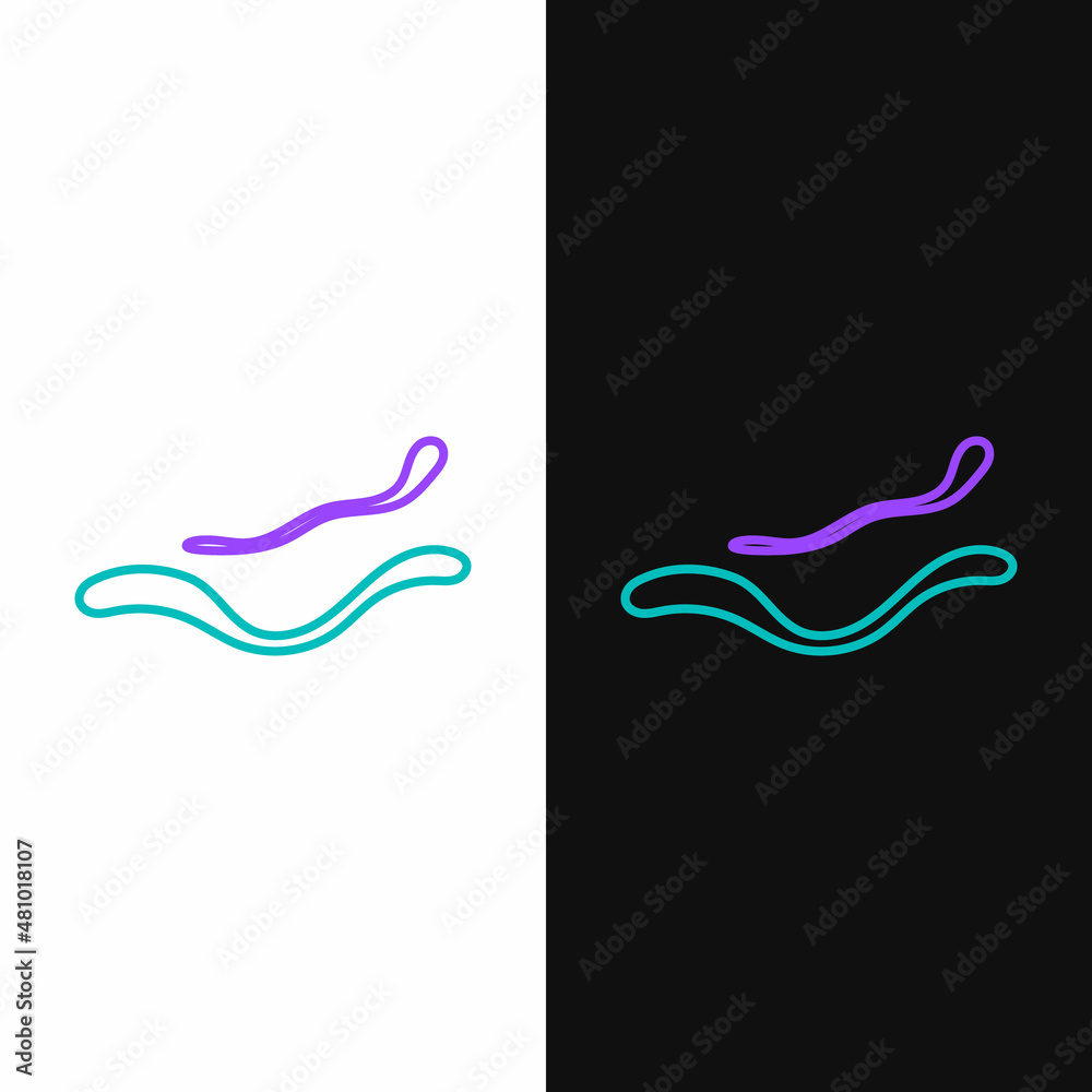 Line Ebola virus disease icon isolated on white and black background. Colorful outline concept. Vector