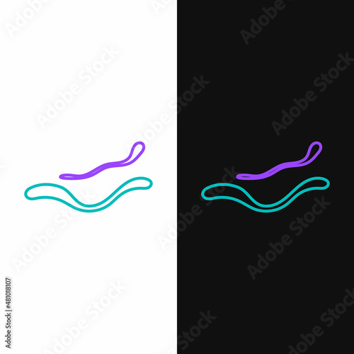 Line Ebola virus disease icon isolated on white and black background. Colorful outline concept. Vector