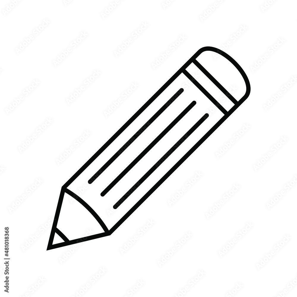 Wooden pencil line icon, vector illustration. Wooden pencil line icon, vector illustration.