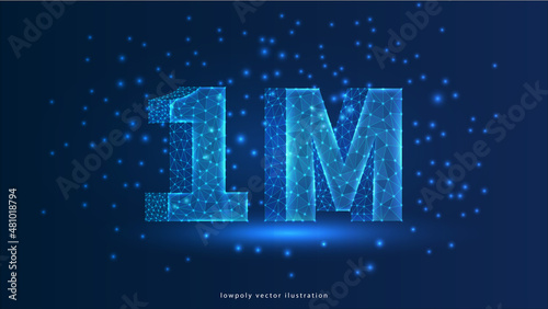 1m online social group, happy banner celebrate, Vector
One million photo
