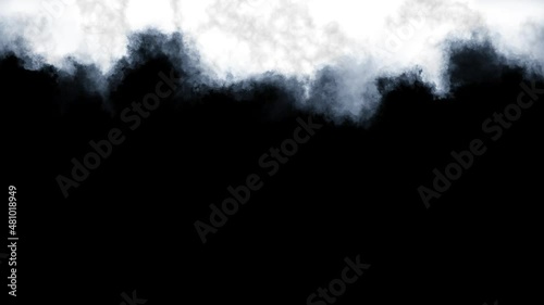 4k White Cloud Loop on Black Background