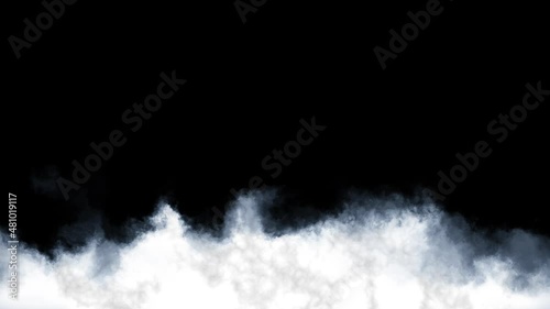 4k White Cloud Loop on Black Background