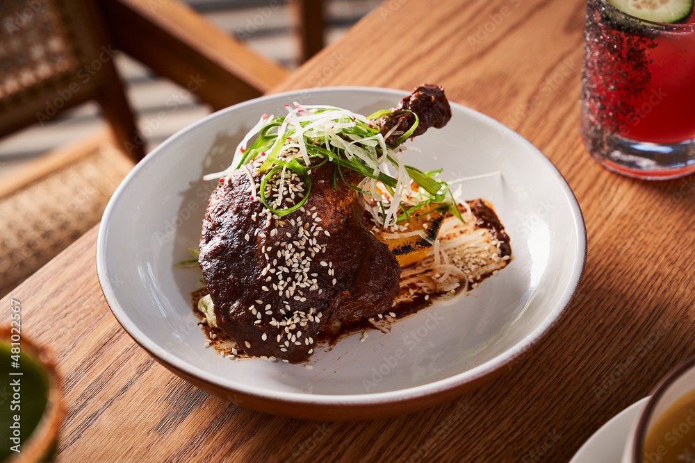 Achiote Rubbed Lamb with roasted vegetables. Achiote Rubbed Lamb with roasted vegetables.