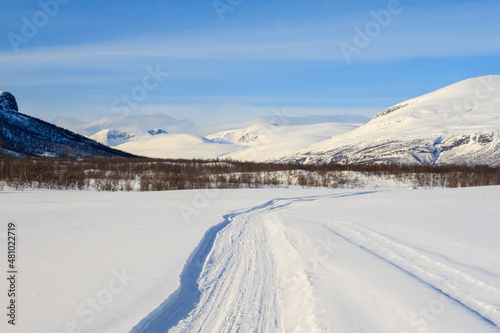 snowmobile trail Lapland