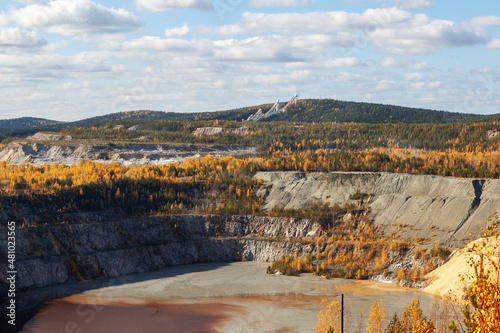 Quarry on the site of Vysokaya Mountain. Nizhny Tagil. Sverdlovsk region. Russia photo