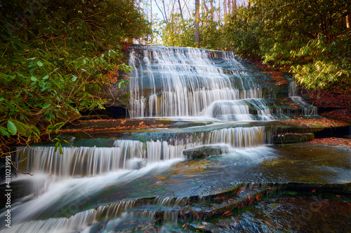 Grogan Creek Falls  or Falls on Grogan Creek  located in Pisgah National Forest near Brevard NC.