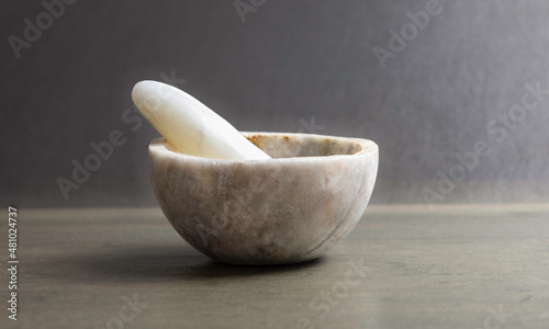 White marble pestle and mortar