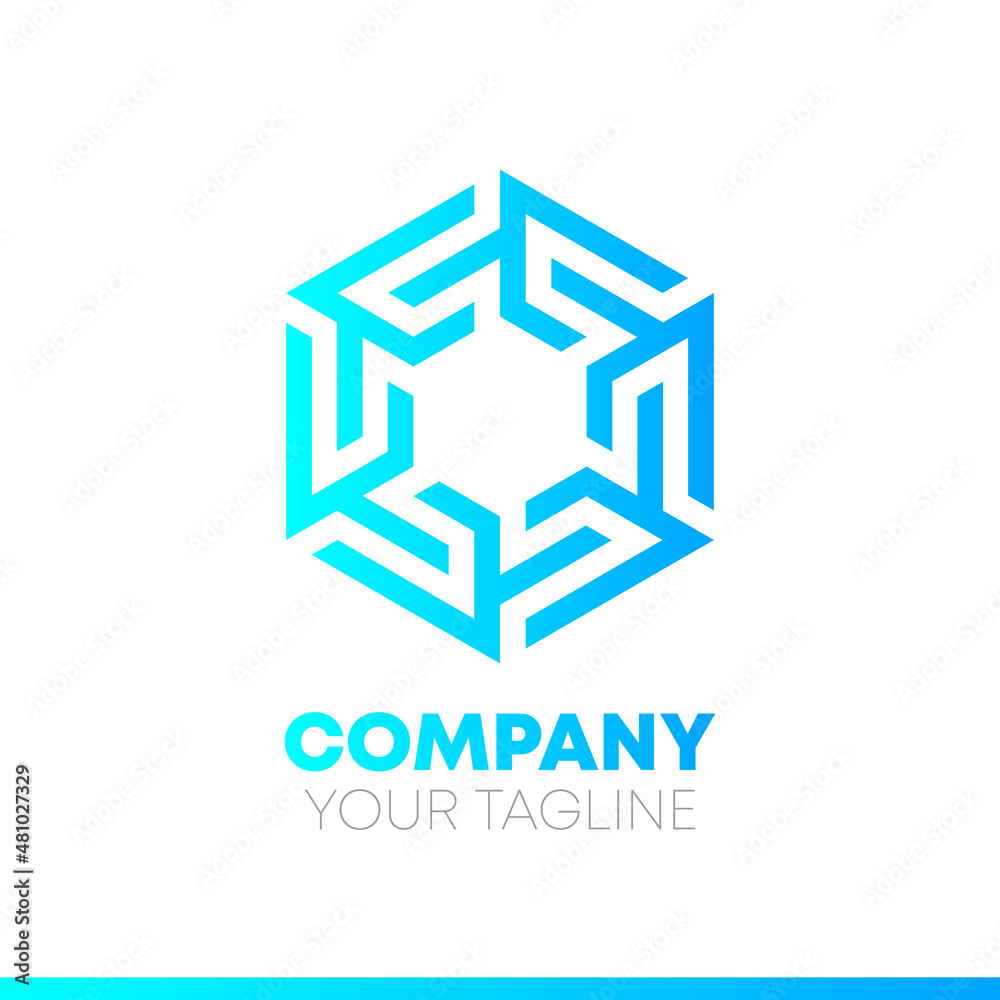 Abstract Blue Hexagon Logo Design Icon Template Abstract Blue Hexagon Logo Design Icon Template