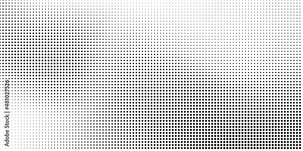 Halftone dotted background. Black dots in modern style on a white background. Halftone dotted background. Black dots in modern style on a white background.