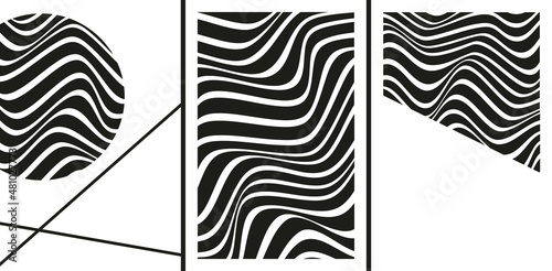 black and white animalistic abstract geometric posters for interior design decor