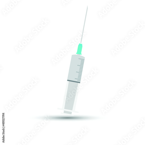 Medical syringe vector on white background