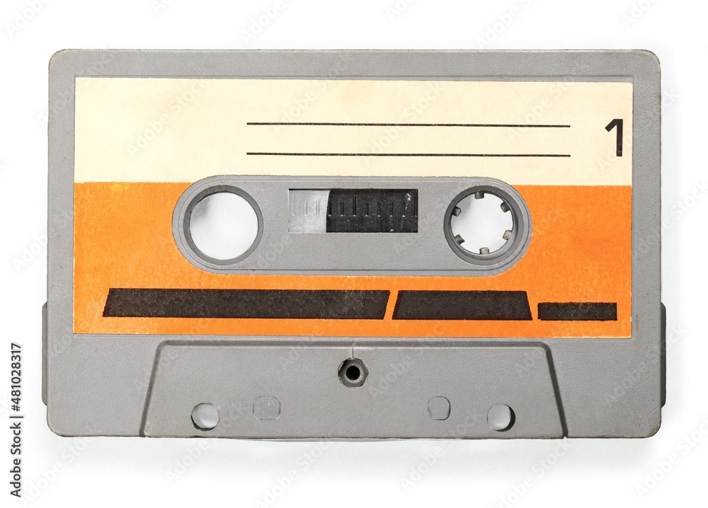 Fototapeta premium Old retro audio cassette tape 1980s