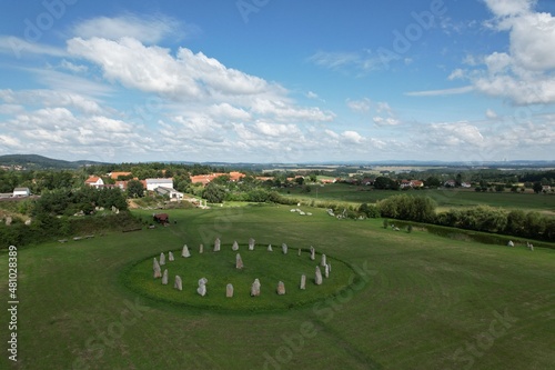 Holašovické Stonehenge stone circle in Holasovice Czech republic scenic aerial panorama view photo