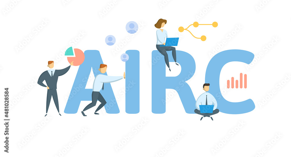 AIRC, Alternative Incremental Research Credit. Concept with keyword, people and icons. Flat vector illustration. Isolated on white.