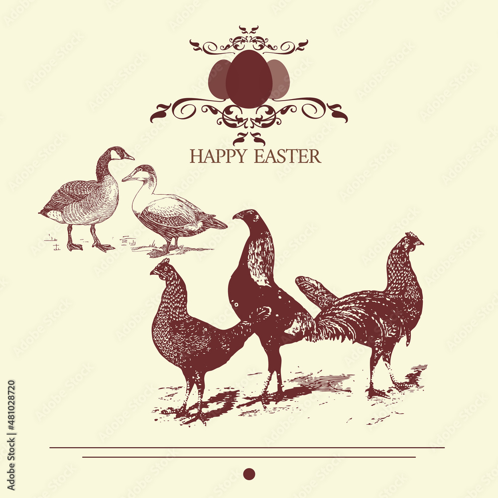 Fototapeta premium Happy Easter greeting card