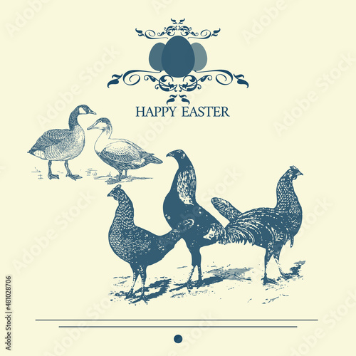 Happy Easter greeting card 