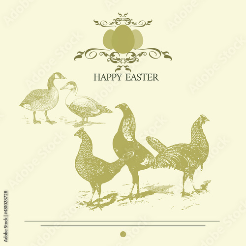 Happy Easter greeting card 