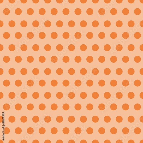 Orange retro Polka Dot seamless pattern. Vector background.