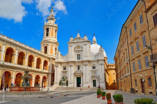exterior view of the basilica sanctuary of the Holy House of Loreto in the city of Ancona, Marche, Italy	