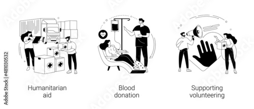 Community help abstract concept vector illustrations.