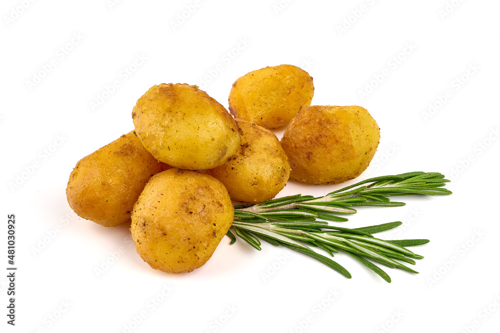 Fried potatoes, isolated on white background. Fried potatoes, isolated on white background.